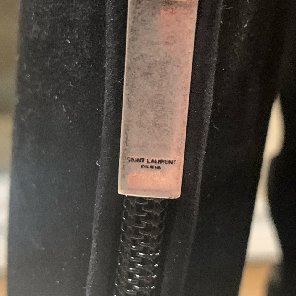 NWB RARE Saint Laurent Joplin Gladiator $3K Black Suede Boots Shoes Heels sz 37 - Picture 11 of 12